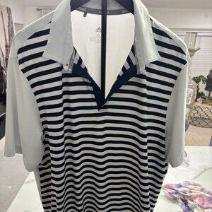 Adidas Striped Performance Polo Shirt XL – Golf Athletic Fit Climalite